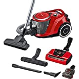 Bosch ProAnimal Serie I 6 - Aspirador sin bolsa, limpieza rápida e higiénica del pelo de mascotas gracias a la boquilla AirTurbo Plus y la función SelfClean, rojo